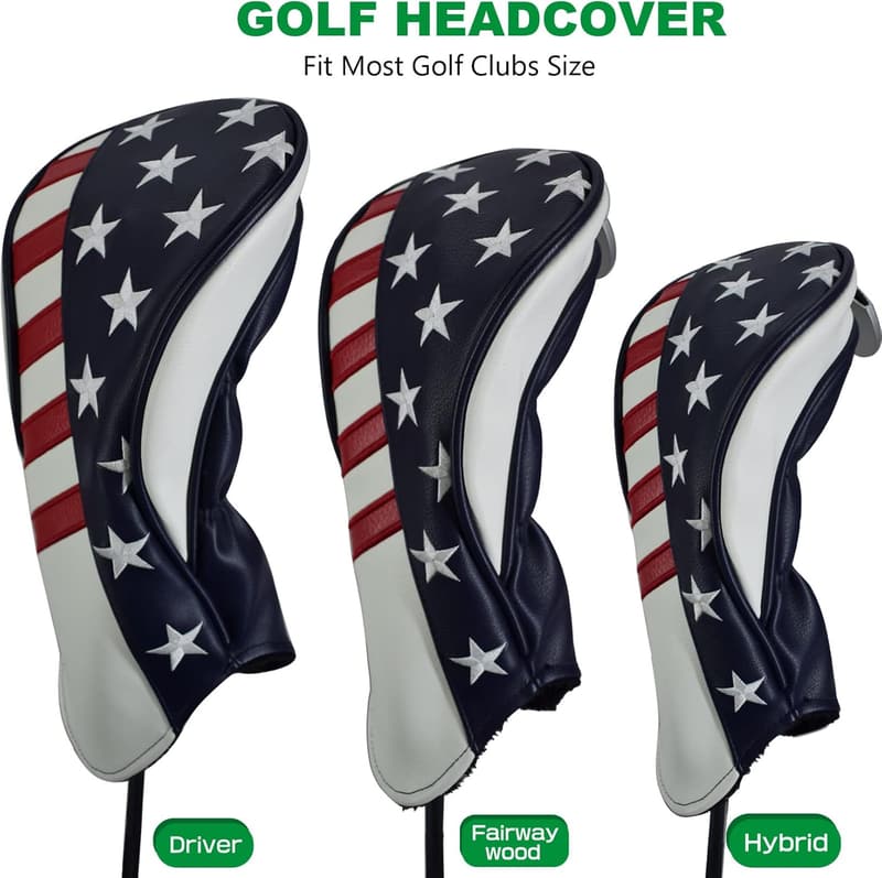 Golf Club Headcovers Set for Fairway & Driver with Tags