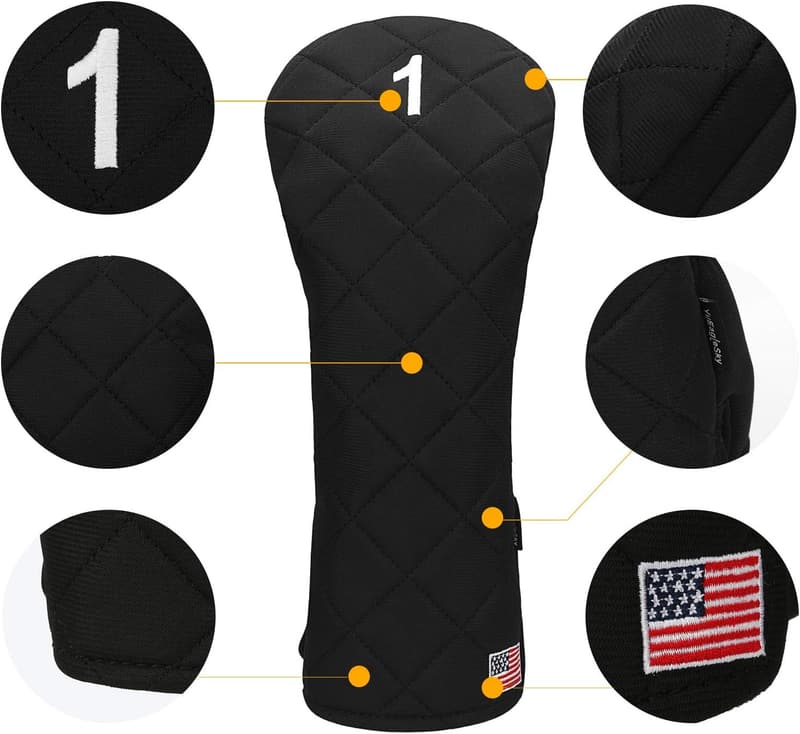 USA Flag Golf Head Covers for Drivers and Fairway Woods