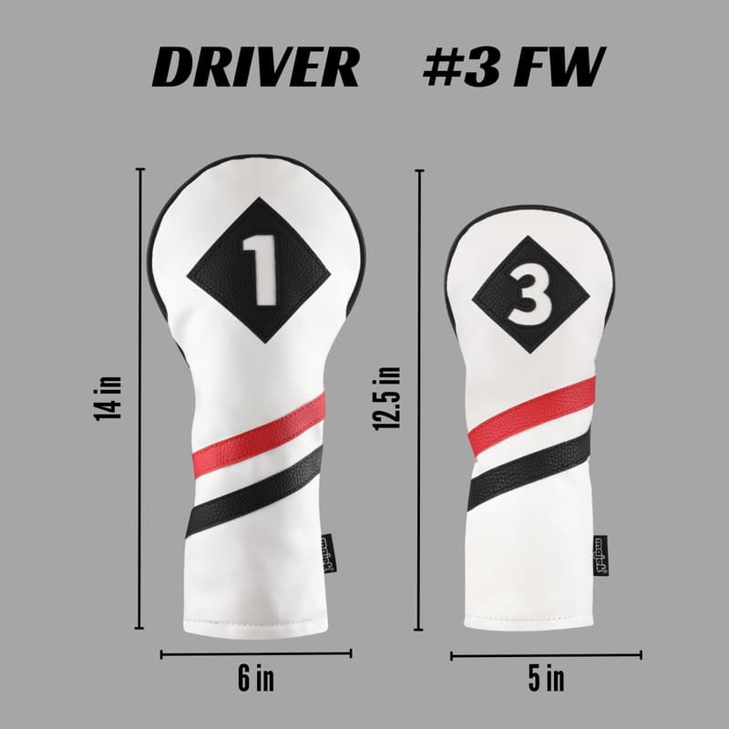 Majek Vintage Leather Golf Headcovers for Drivers & Fairways