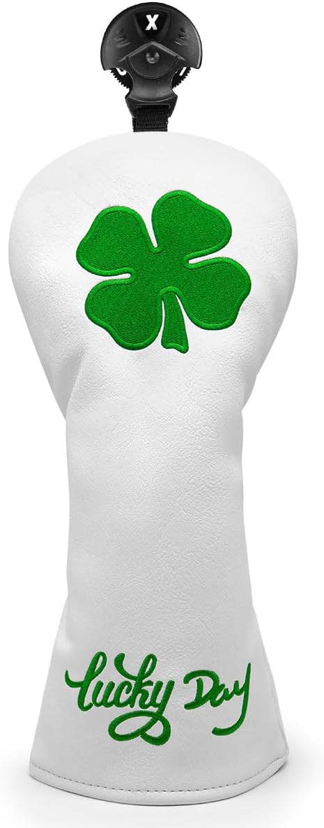 Lucky Clover Leather Golf Club Covers Set for Drivers and Woods