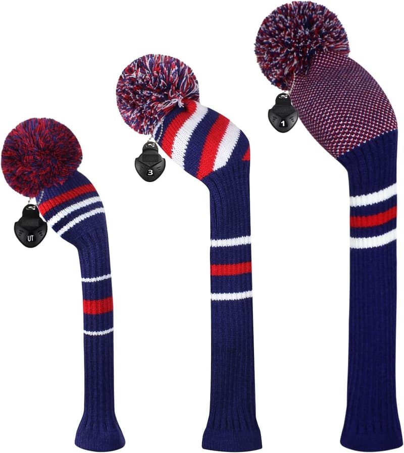 Golf Head Covers Set of 3 for Woods - Fits Driver & Fairway