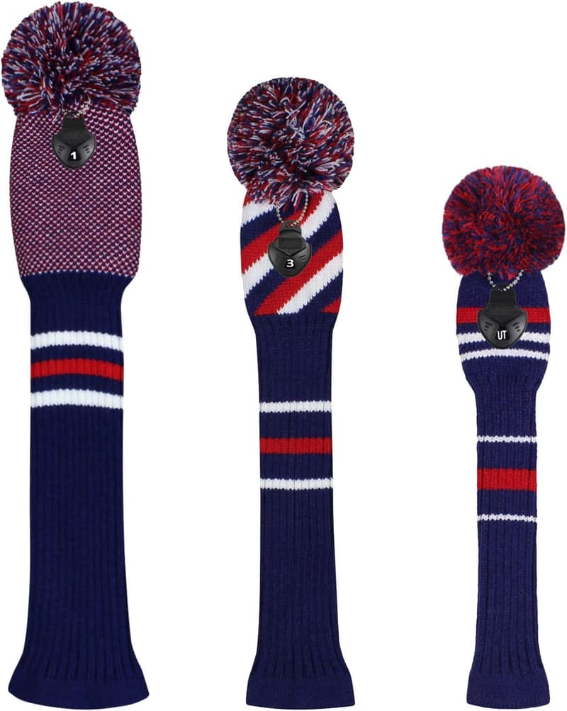 Golf Head Covers Set of 3 for Woods - Fits Driver & Fairway
