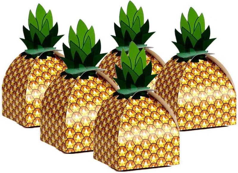 Hawaiian Tropical Party Pineapple Favor Boxes - 36pcs