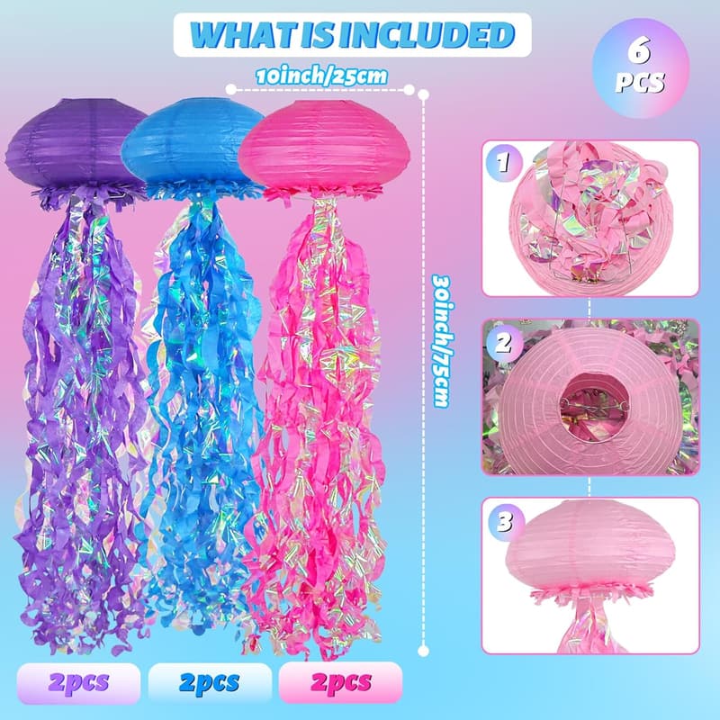 Ocean Themed Jellyfish Lanterns for Kids' Birthday Party