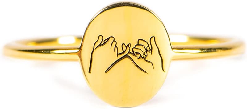 Friendship Rings for Women - 925 Sterling Silver Pinky Promise Set