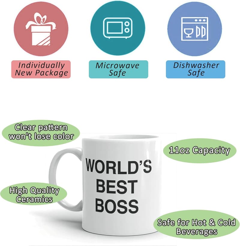 Best Boss Coffee Mug - 11oz Gift for Office Fans