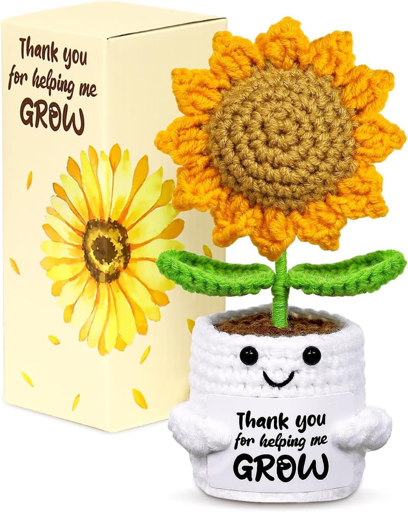 Teacher Appreciation Handmade Crochet Sunflower Gift