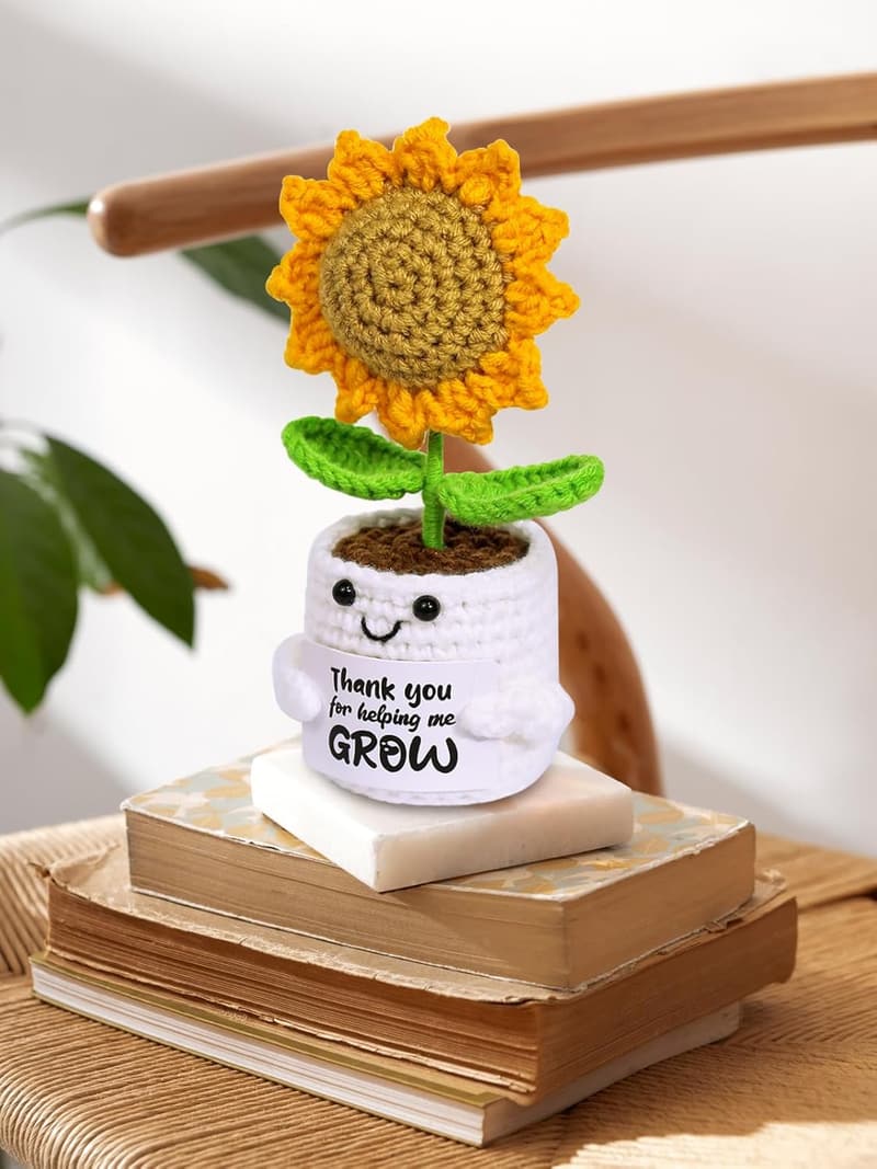 Teacher Appreciation Handmade Crochet Sunflower Gift
