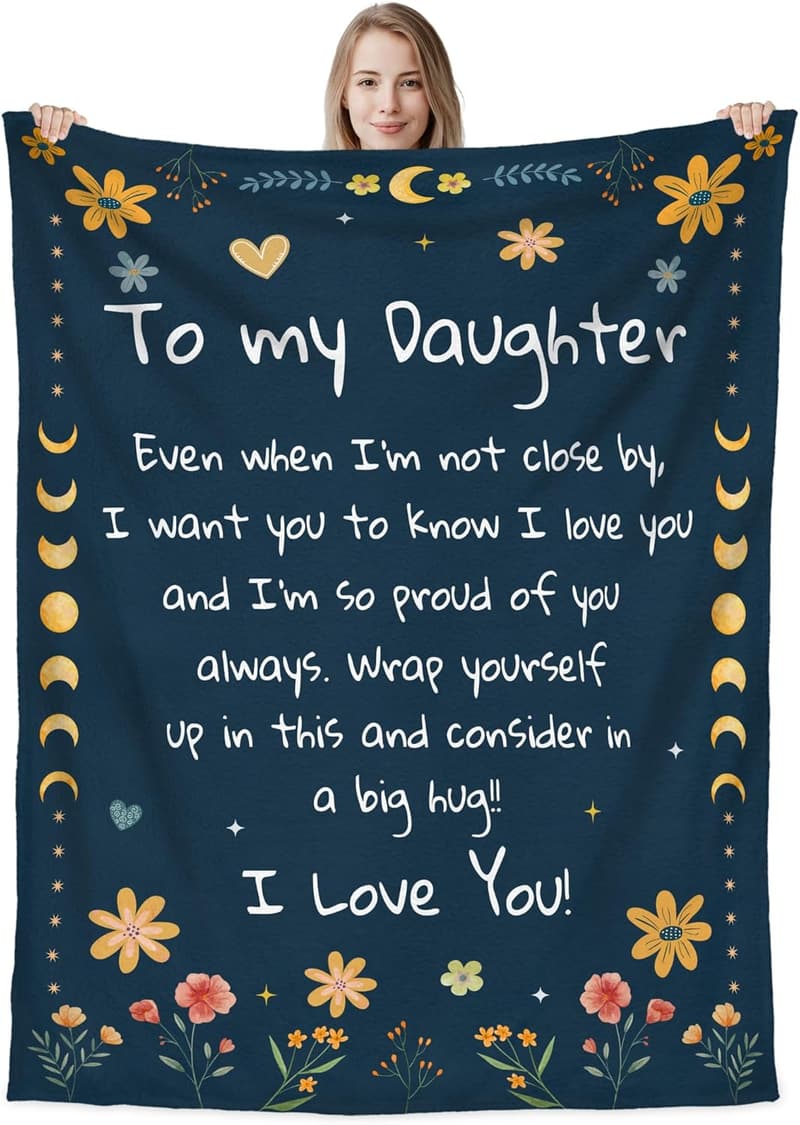 Super Soft Fleece Throw Blanket for Daughter from Mom