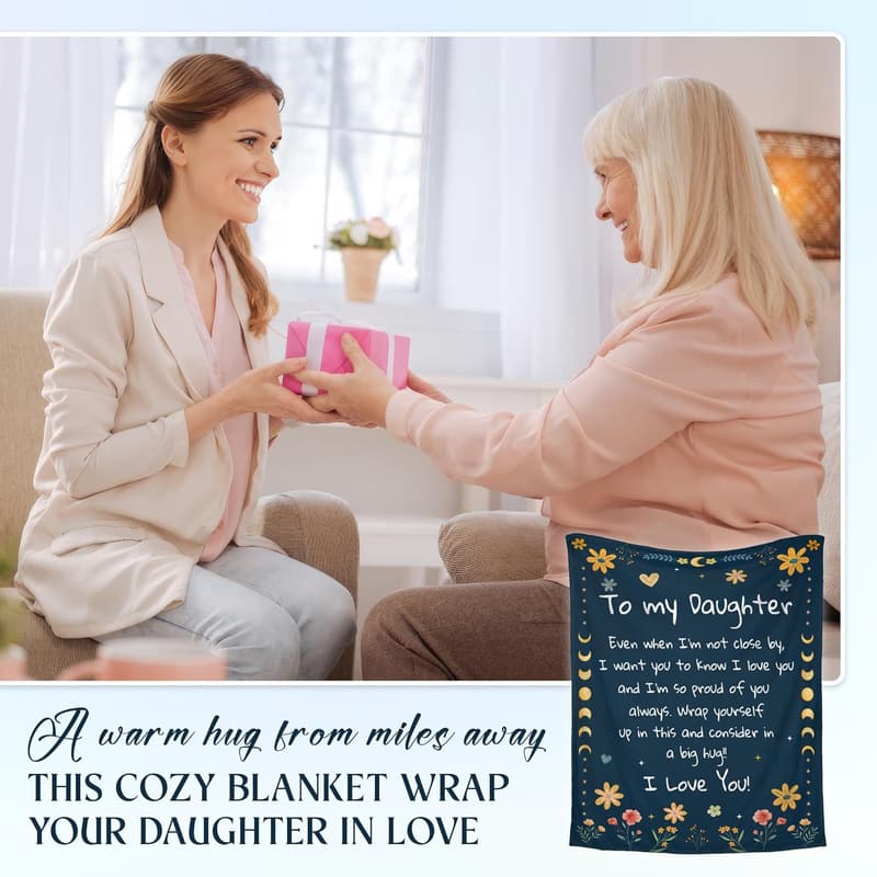 Super Soft Fleece Throw Blanket for Daughter from Mom