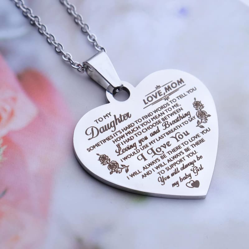 Heart Pendant Necklace for Daughter and Son - Christmas Gifts