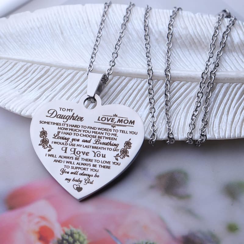 Heart Pendant Necklace for Daughter and Son - Christmas Gifts
