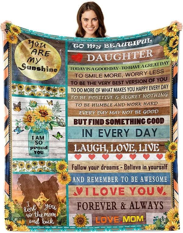 Gifts for Daughter: Mom's Personalized Blanket 50