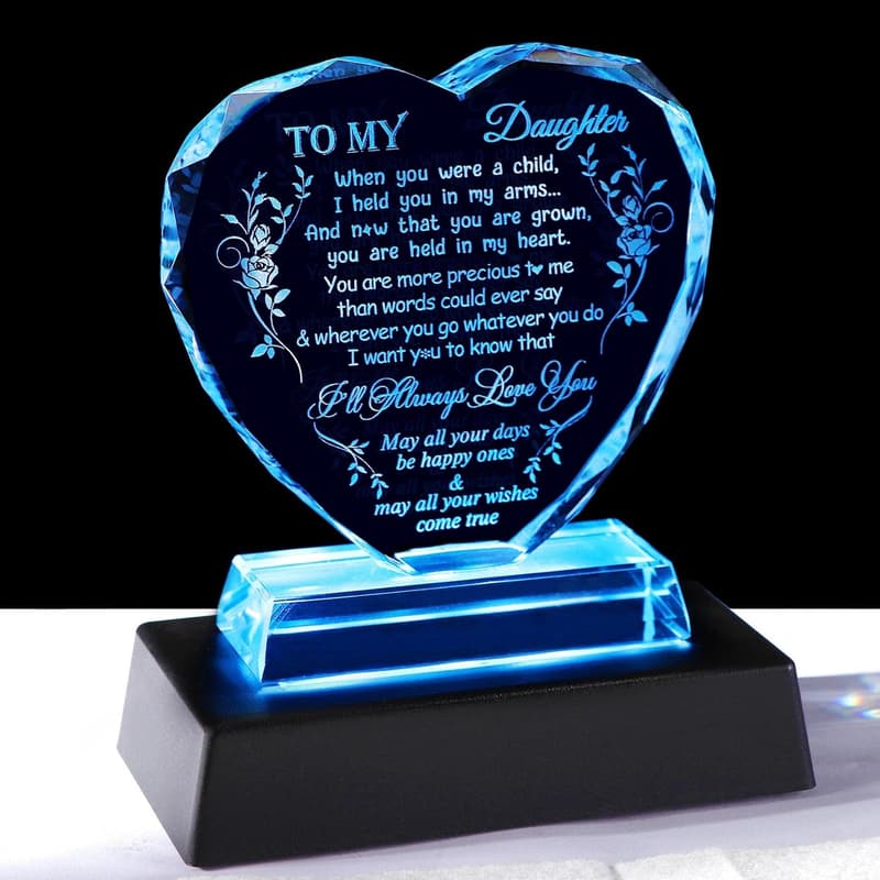 Birthday Keepsake for Daughter - Heart-Shaped Glass Gift
