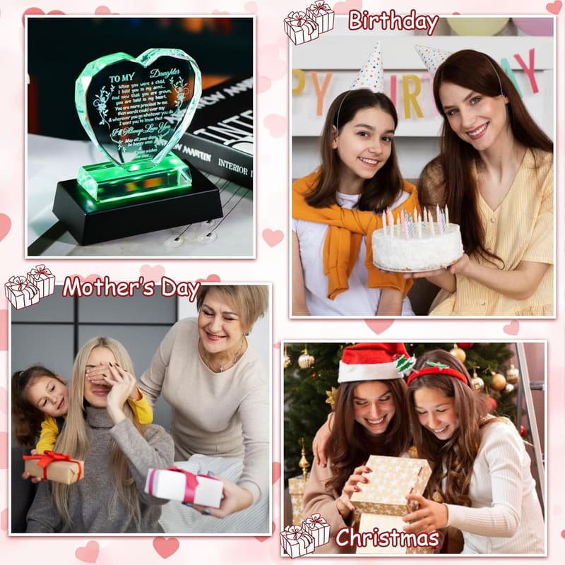 Birthday Keepsake for Daughter - Heart-Shaped Glass Gift