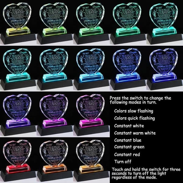 Birthday Keepsake for Daughter - Heart-Shaped Glass Gift
