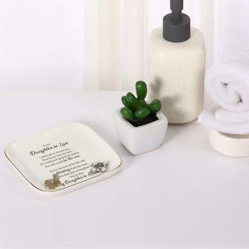 Birthday Gift Ring Dish Jewelry Tray for Mom & Friends
