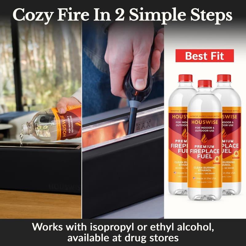 Concrete Tabletop Fire Pit - Portable Indoor & Outdoor Smores Maker