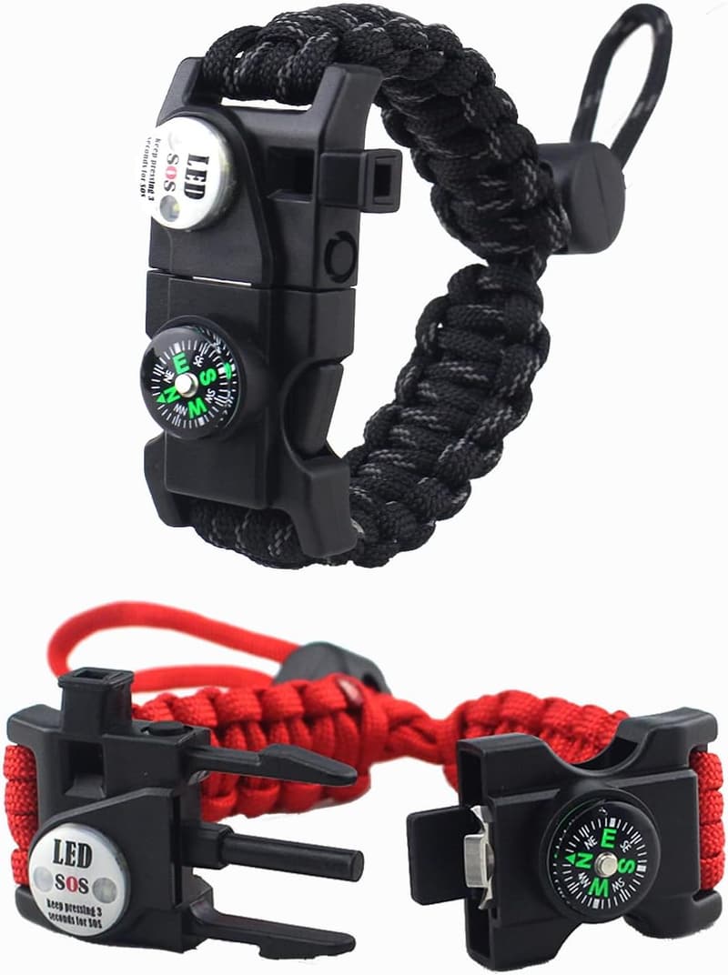 Outdoor Tactical Survival Gear Set - 20-in-1 Adjustable Paracord Bracelet