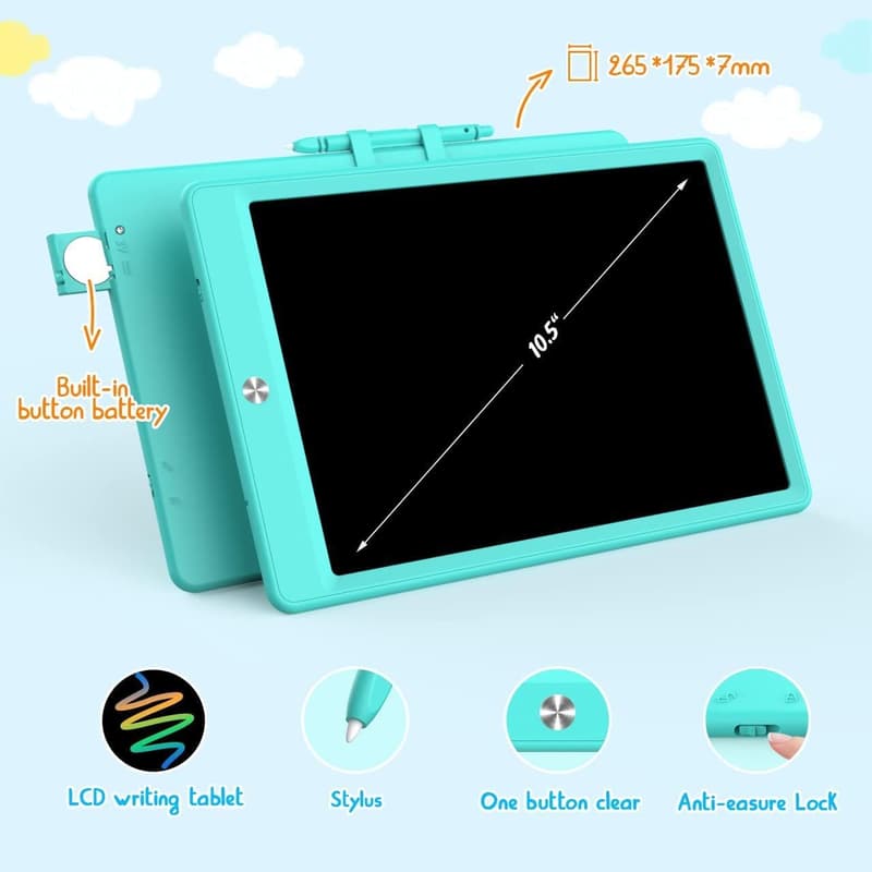 Colorful 10.5-Inch LCD Writing Tablet for Kids