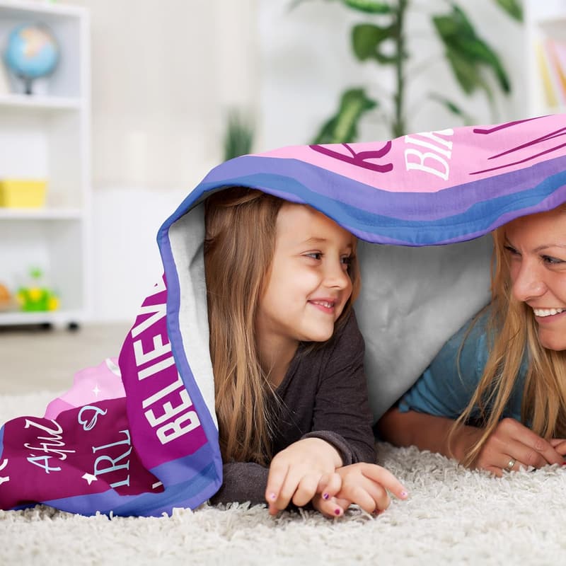 7th Birthday Blanket Gift for Girls, 60