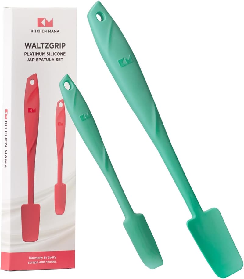 Silicone Spatula Set - Heat-Resistant & Ergonomic Grip (Teal)