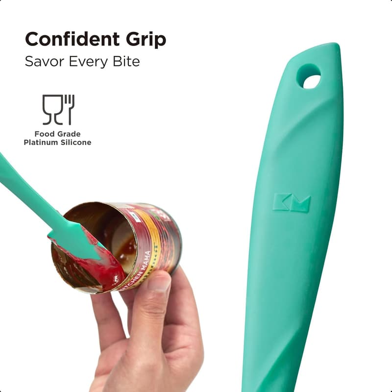 Silicone Spatula Set - Heat-Resistant & Ergonomic Grip (Teal)