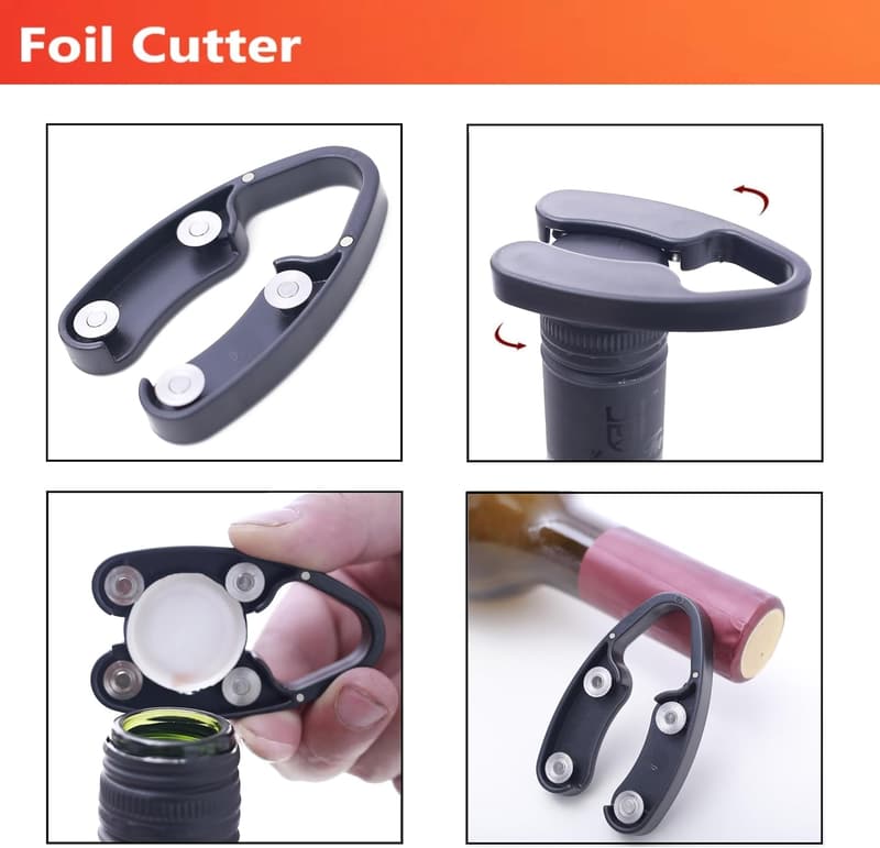 4-Piece Wine Tool Set: Air Pressure Opener with Aerator & Stopper