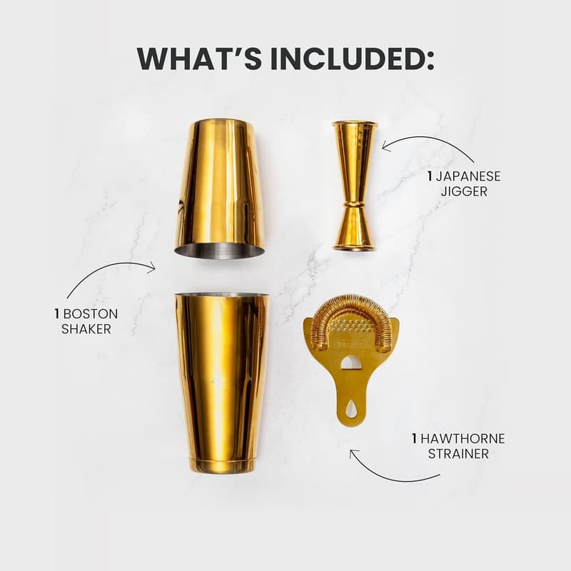 Premium 4-Piece Cocktail Shaker Set for Home Bar