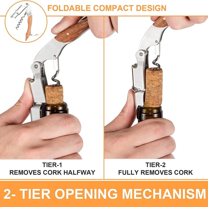 Corkscrew Wine Opener with Gift Box, Brown Resin