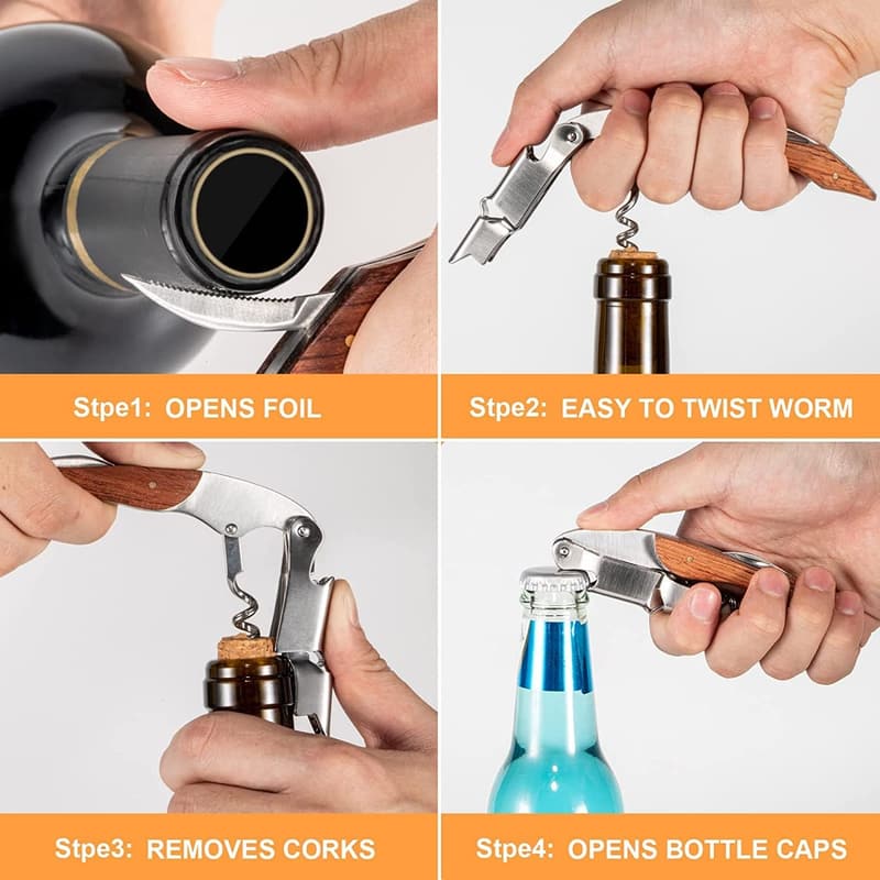 Corkscrew Wine Opener with Gift Box, Brown Resin