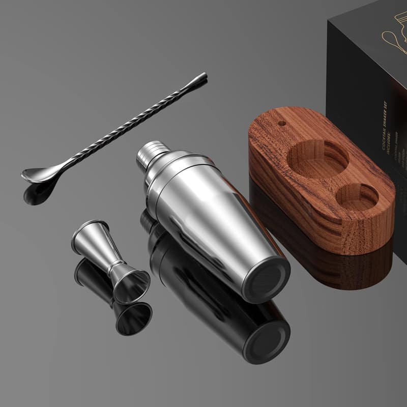 Cocktail Shaker Set - 24 oz Stainless Steel Bartender Kit