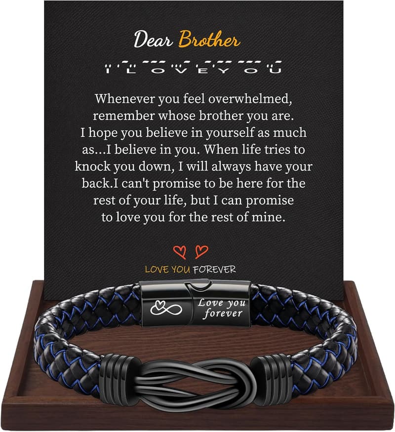 Valentine's Day Leather Infinity Bracelet for Men
