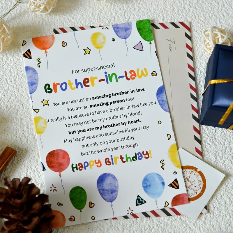 Happy Birthday Card for Brother-in-Law with Envelope