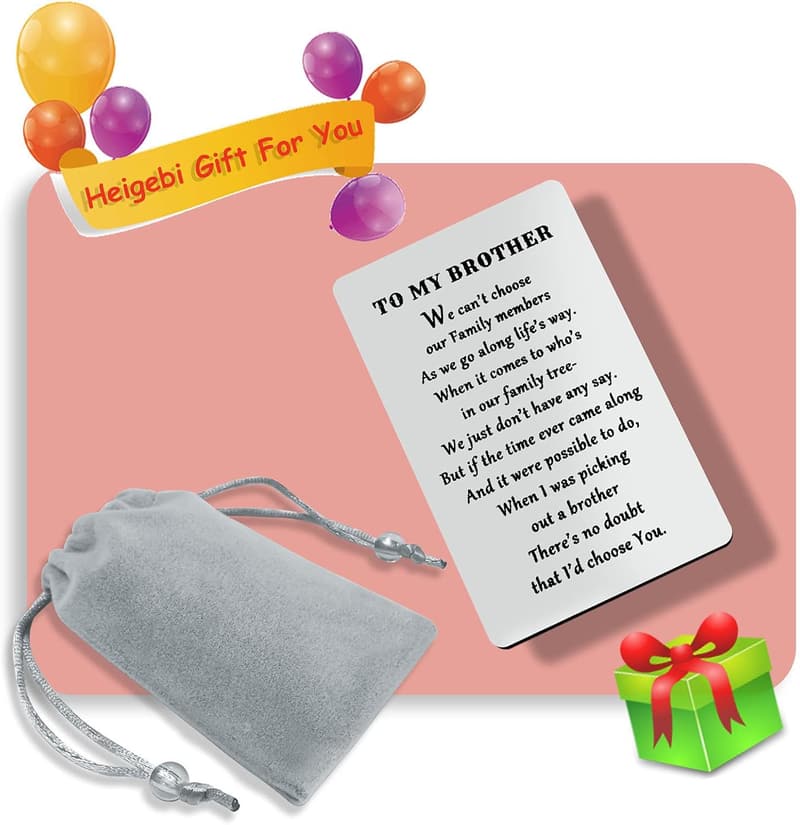 Engraved Wallet Card Inserts for Brothers - Perfect Gift for Him