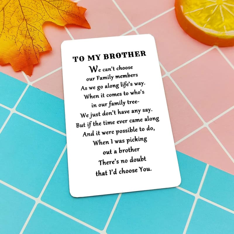 Engraved Wallet Card Inserts for Brothers - Perfect Gift for Him
