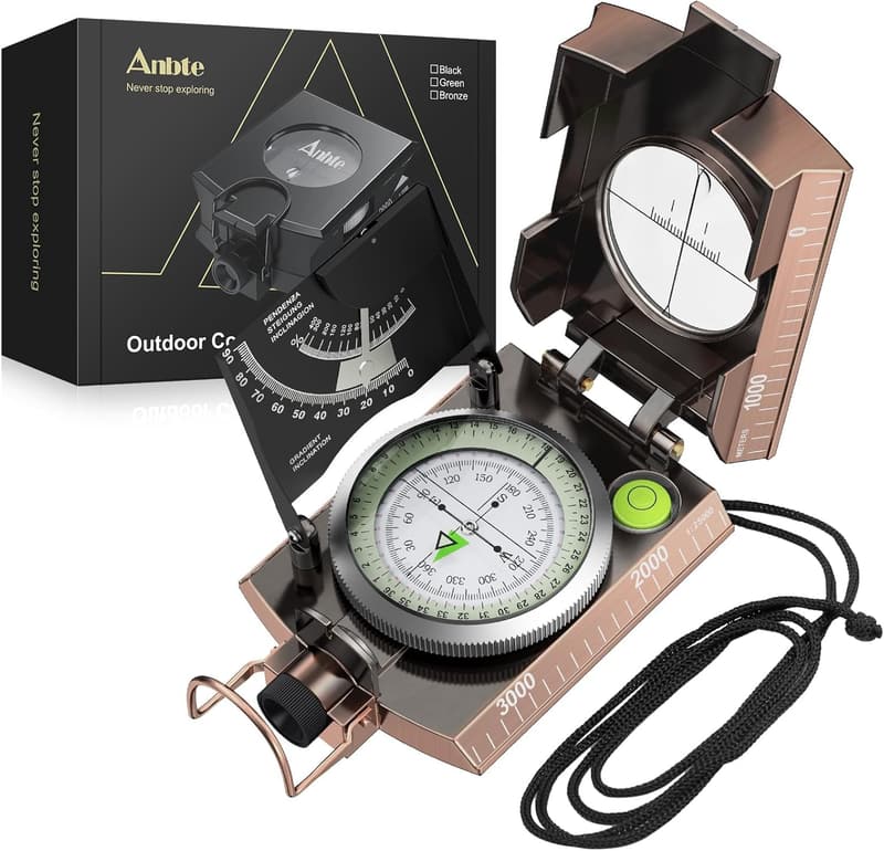 Professional Waterproof Metal Compass with Clinometer for Hiking