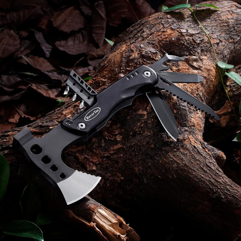11-in-1 Camping Multi-Tool Axe with Nylon Sheath for Men