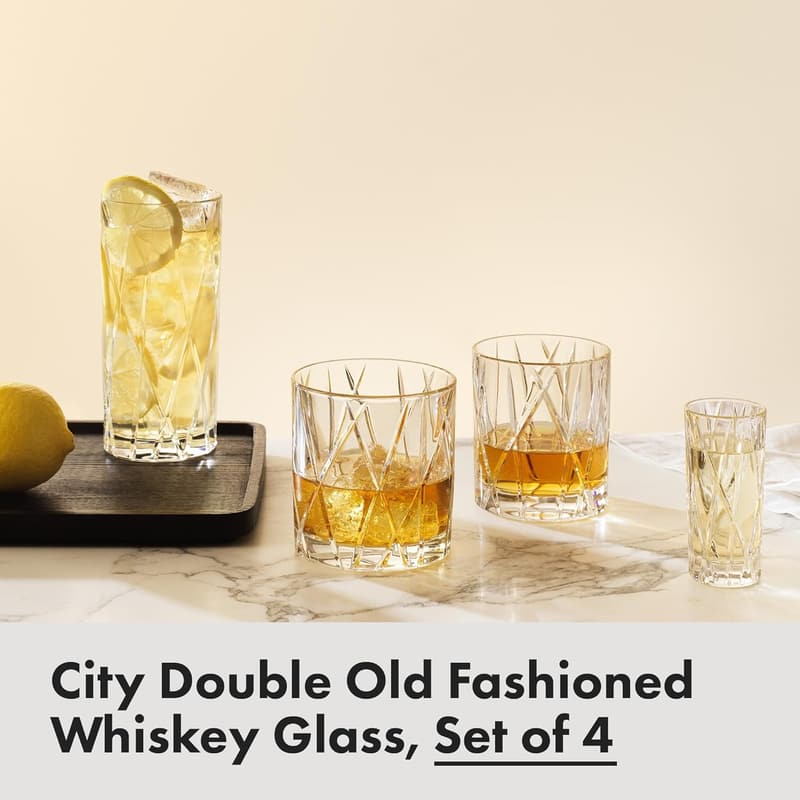 Set of 4 Orrefors Asymmetric Old Fashioned Glasses, 11 Fl. Oz.