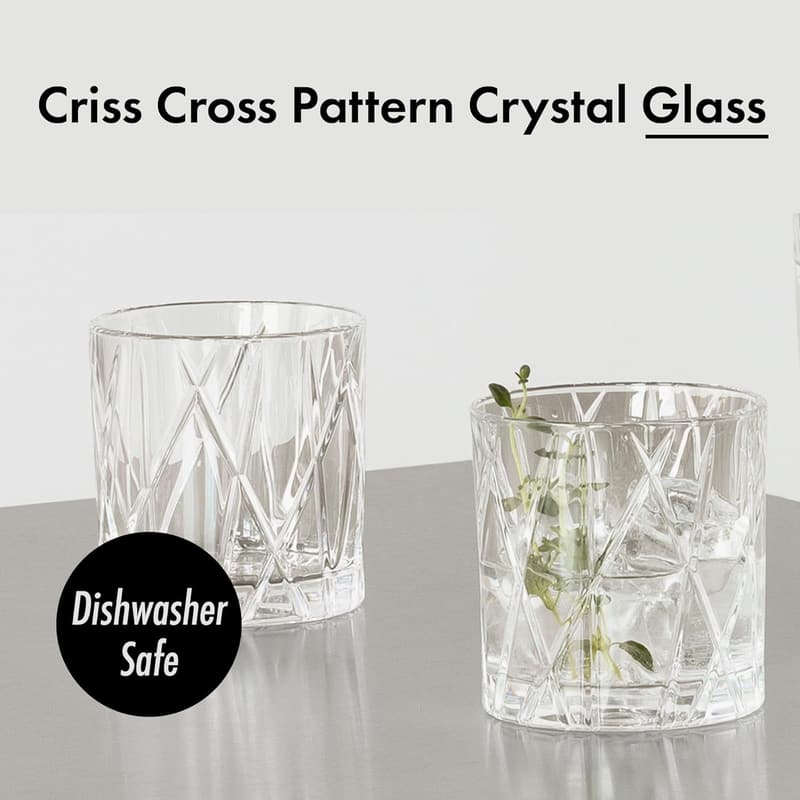 Set of 4 Orrefors Asymmetric Old Fashioned Glasses, 11 Fl. Oz.