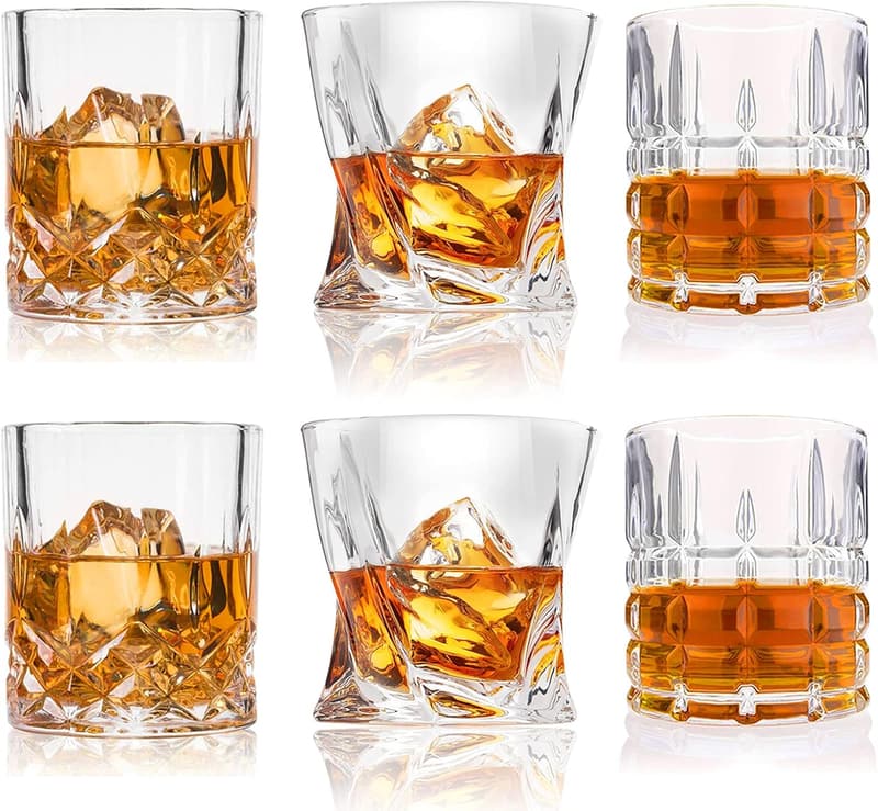Old Fashioned Whiskey Glasses Set - Premium 10 oz, Set of 6