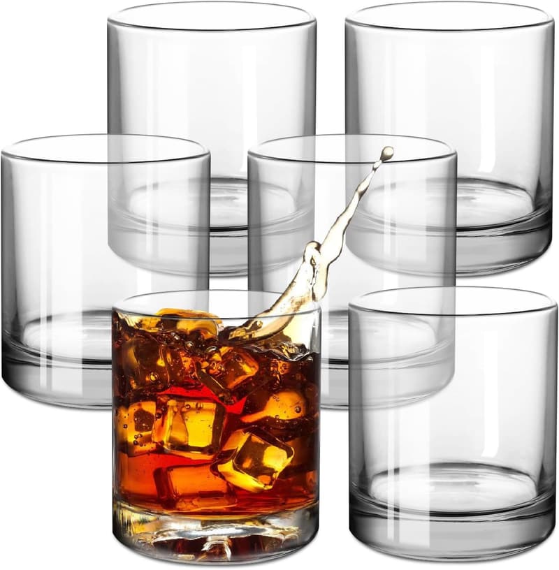 Premium Whiskey Glasses Set of 6 - 11 oz Crystal Old Fashioned