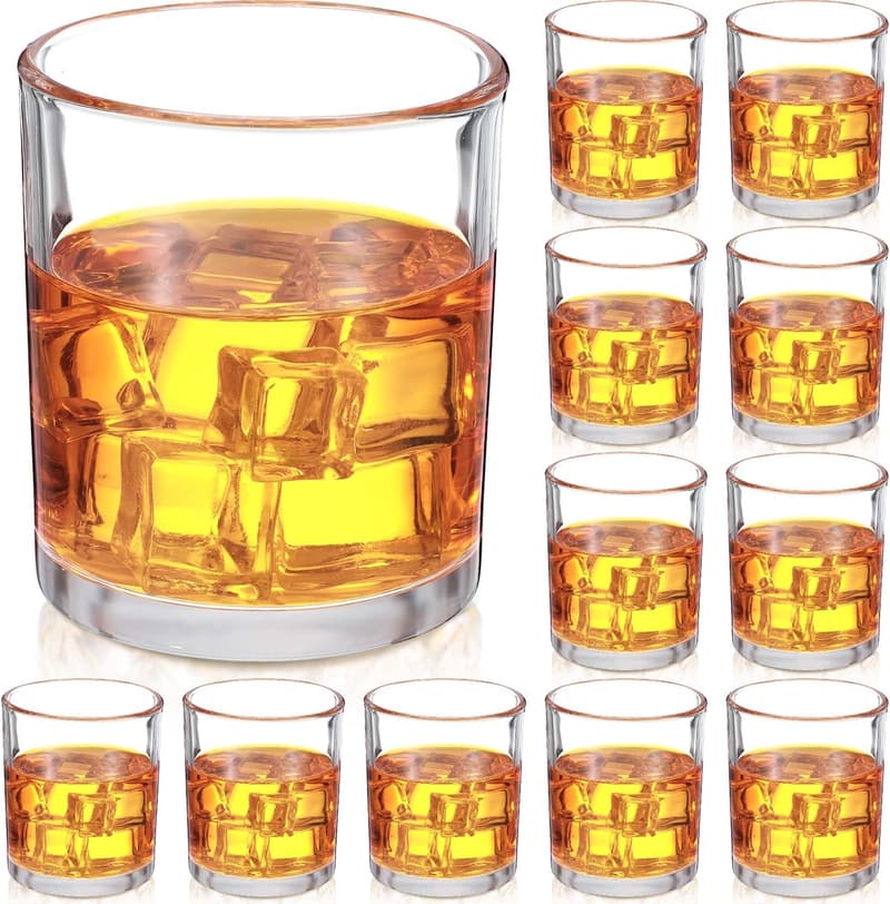 Classic 10 oz Old Fashioned Whiskey Glasses - Set of 12 for Men