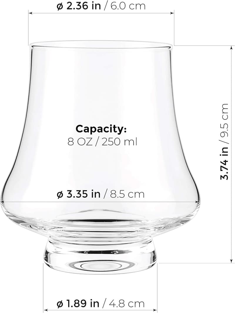 Handcrafted Crystal Whisky Snifter Set of 4 - 9oz