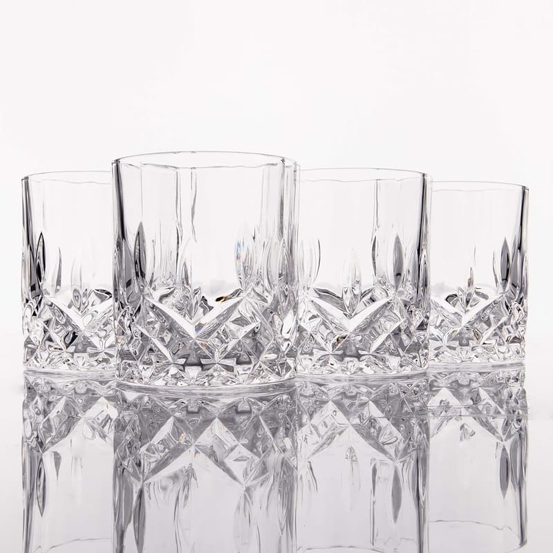 Crystal Old Fashioned Glasses Set of 2 - 10oz Lead-Free Tumbler