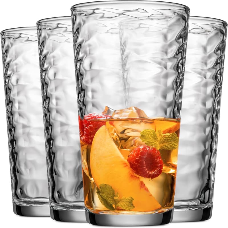 17 oz Highball Glass Set of 10 - Premium Dishwasher Safe Drinkware