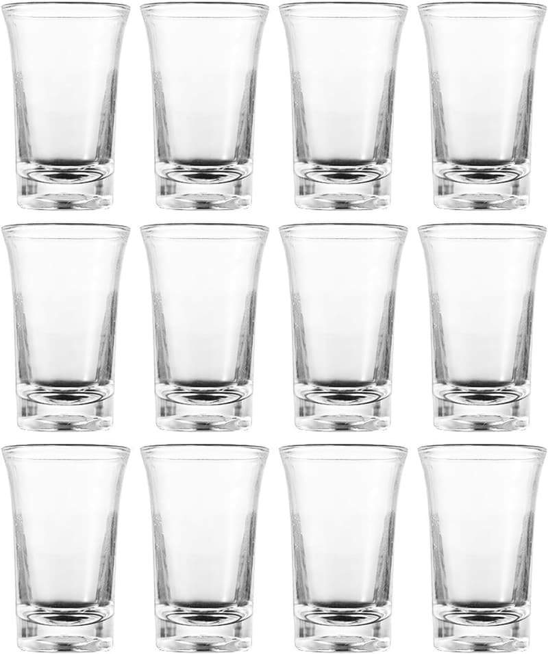 12-Piece Clear Plastic Shot Glass Set for Tequila & Cocktails