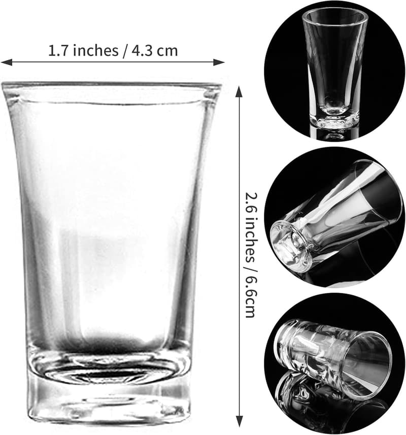 12-Piece Clear Plastic Shot Glass Set for Tequila & Cocktails