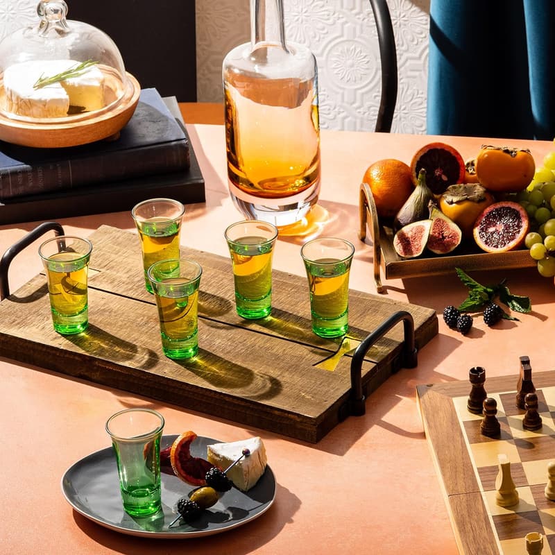 Ombre Green Shot Glass Set - 6 Colored 2 oz Glasses