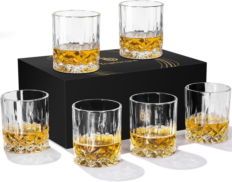 Old-Fashioned Whiskey Glass Set of 6, 11 オズ